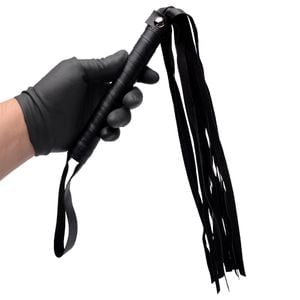 Chicote Tiras Luxo Preto 58Cm