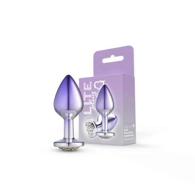 Plug Anal M - Bicolor Prata com Pedra Cravejada