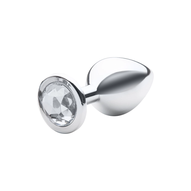 Plug Anal M - Prata com Pedra Cristal