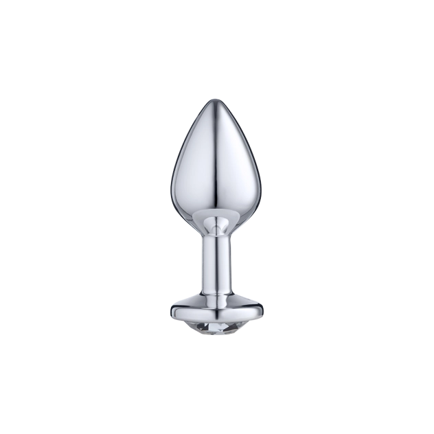 Plug Anal M - Prata com Pedra Cristal
