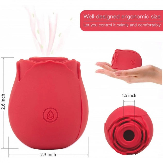 Vibrador e Sugador de Clitóris em Formato de Rosa