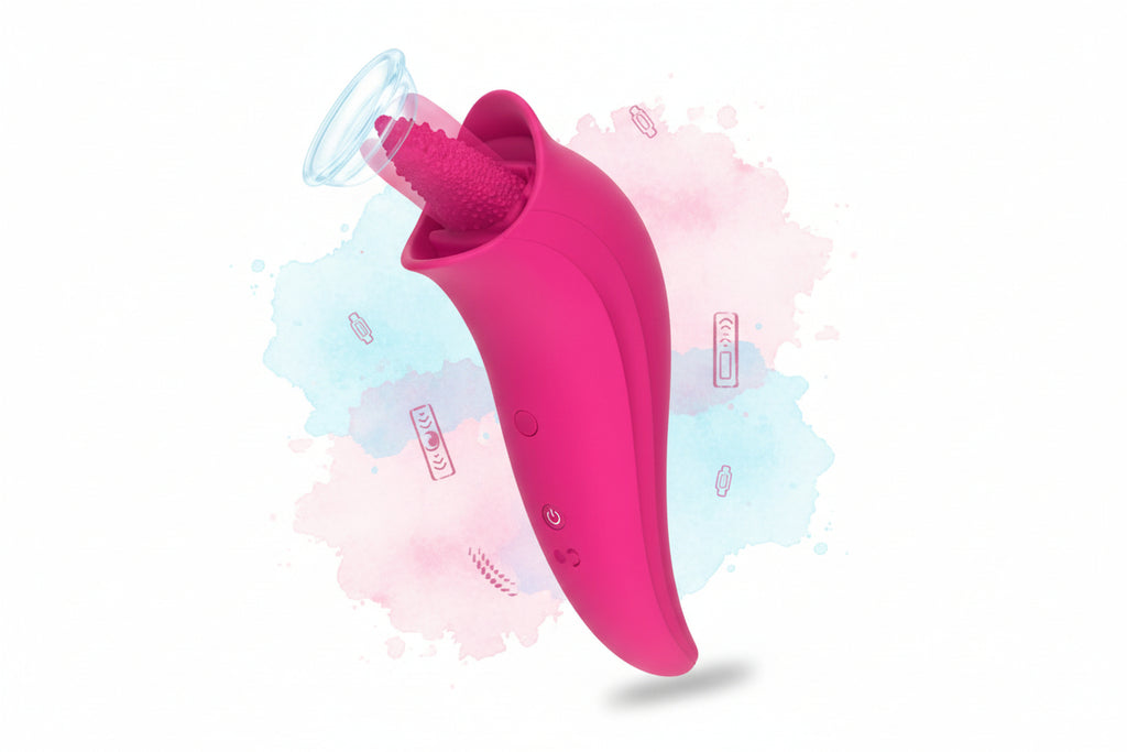 Rechargeable Tongue-Shaped Vibrator with Texture